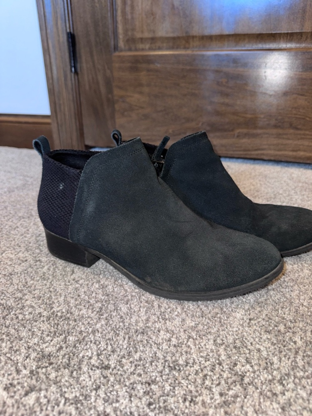 Toms Black Suede Ankle Booties
